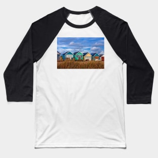 Beach Huts Hengistbury Head Dorset England UK Baseball T-Shirt